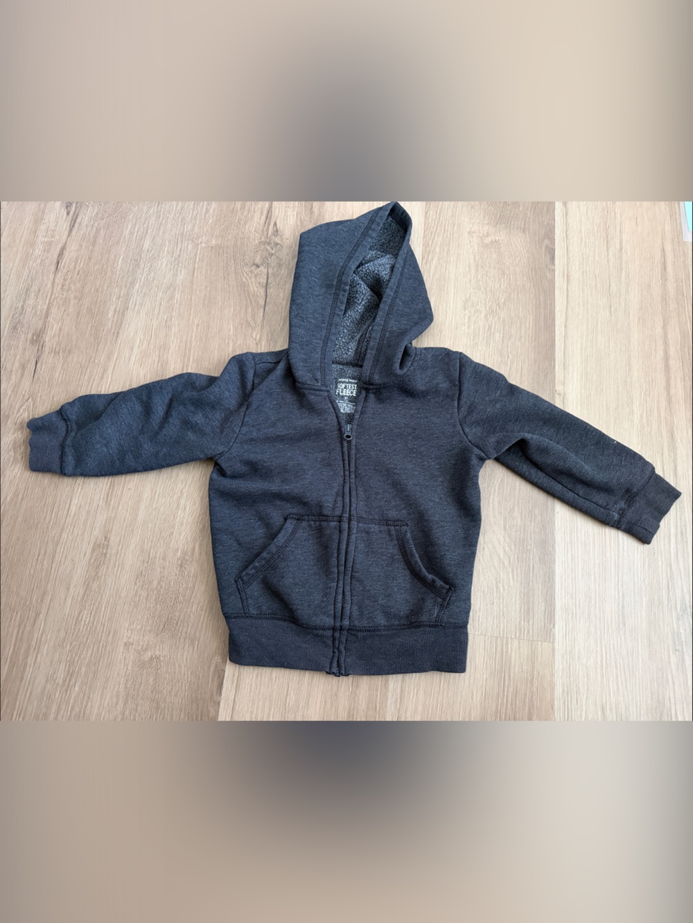 Kids Dark Gray Zip-Up Hoodie Jacket 3T